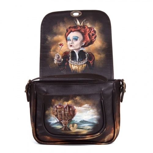 Женская сумка на ремне с росписью акрилом "Чешир" фото фото 4