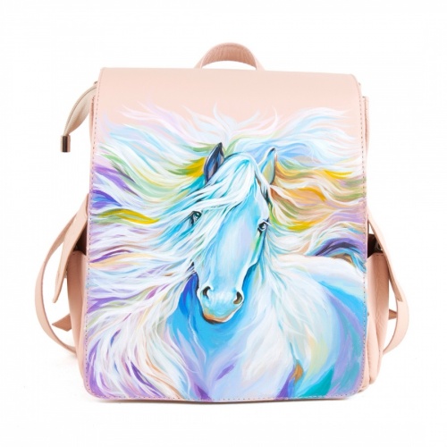 Вместительный женский рюкзак с росписью "Крылатый конь" фото
