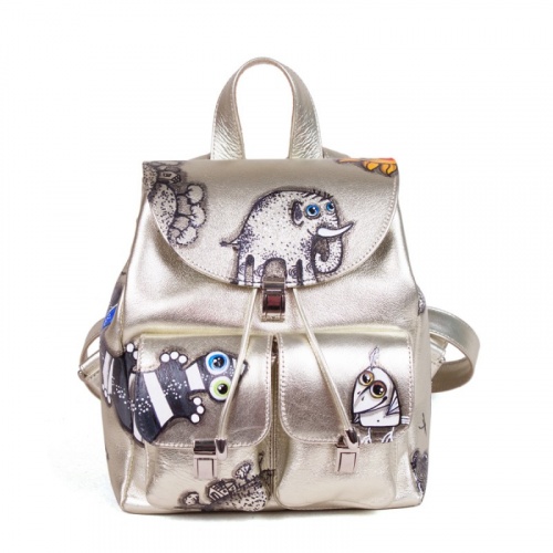 Дизайнерский рюкзак с росписью "Слоники" фото