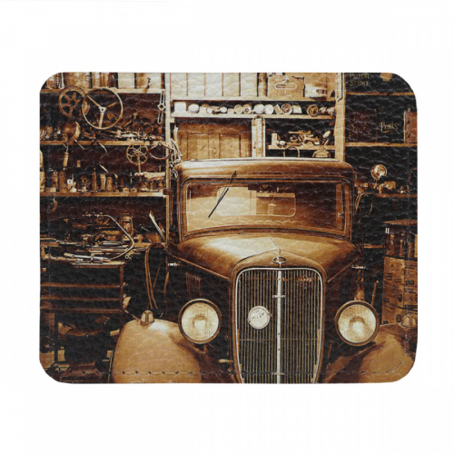 Кожаный холдер для карт и купюр с фотопринтом "Ретро автомобиль" фото
