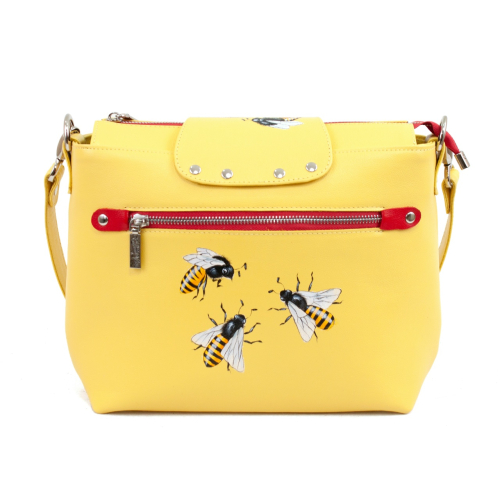 Сумка на заказ из натуральной кожи с ручной росписью"Мед по губам"  - смотреть фото фото 3