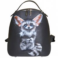 Кожаный рюкзак "Фенёк" с рисунком, росписью, принтом - фото