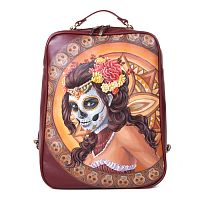 Кожаный рюкзак с рисунком ручной работы "Мертвая невеста" фото