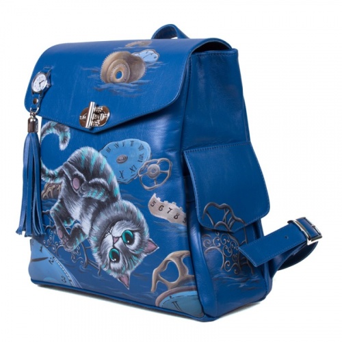 Рюкзак с боковыми карманами "Маленький Чешир" с рисунком, росписью, принтом - фото фото 4