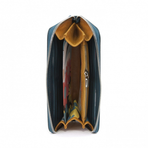 Кожаный кошелек-портмоне с рисунком Чешира "Чаепитие" фото фото 3