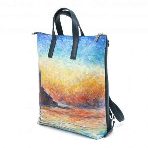 Сумка-рюкзак ручной работы с принтом "Небо Венеции" фото фото 3