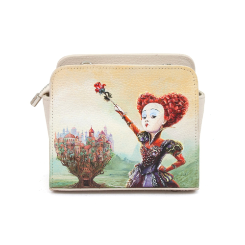 Маленькая квадратная сумка с ручной росписью "Королева колоды карт" фото фото 2