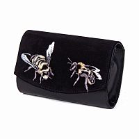 Женский кошелек из замши "Пчёлы" с рисунком, росписью, принтом - фото