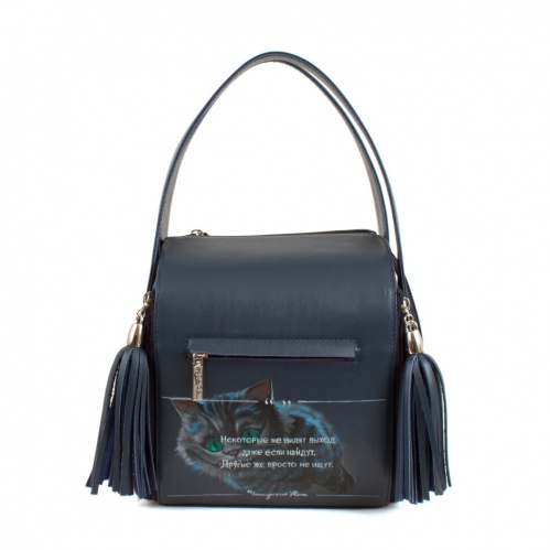 Женская модная квадратная сумка "Чешир с часами" с рисунком, принтом, росписью фото фото 6