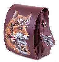 Женская сумка-рюкзак с росписью "Лиса-пилот" фото