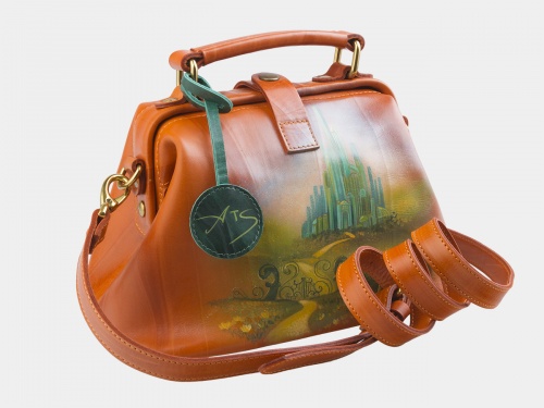 Маленькая сумка-саквояж "Изумрудный город" с рисунком, росписью, принтом - фото фото 3
