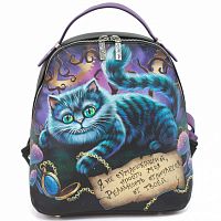 Рюкзак с рисунком чеширского кота "Чешир на отдыхе" с росписью, принтом - фото