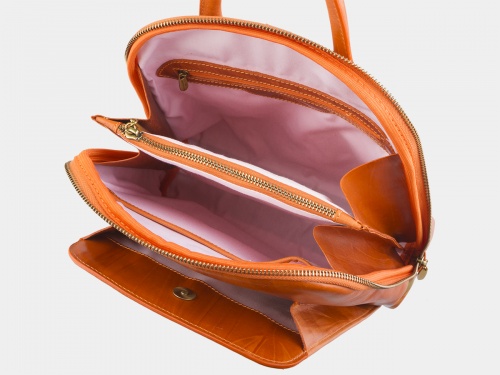 Женский рюкзак из кожи с росписью "Изумрудный город" фото фото 4