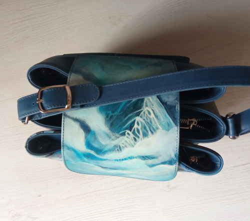 Женская сумка на три отделения с росписью “Сказочный водопад” фото фото 11