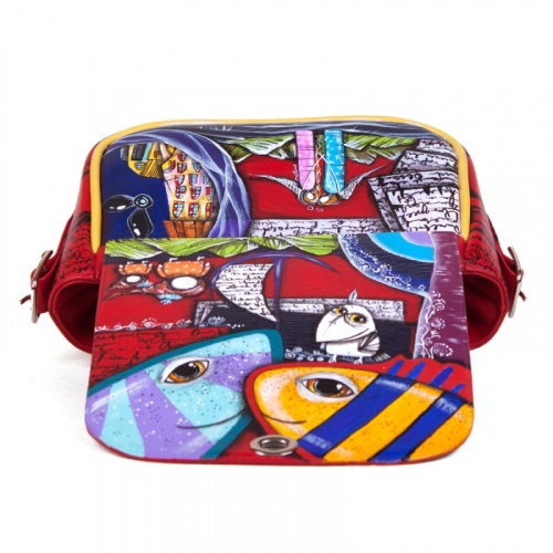 Женская сумка-портфель с росписью "Этно Рыбы" фото фото 6