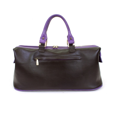 Сумка саквояж из кожи с росписью и аппликацией "Вечерний танец" - кожаный дорожный саквояж ручной работы с рисунком на заказ |  Sumnizza фото 3