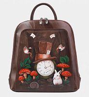 Женский рюкзак с ручной росписью "Белый кролик" фото