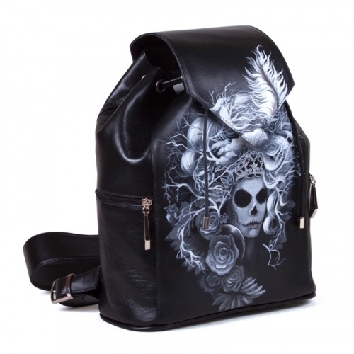 Рюкзак "Queen of Skulls" с рисунком, росписью, принтом - фото фото 3