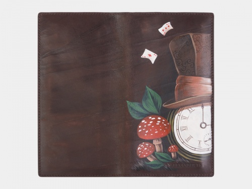 Кожаное портмоне с росписью "Алиса в стране чудес" фото фото 2