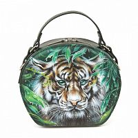 Полукруглая модная сумка "Тигрёнок" с рисунком, принтом, росписью фото