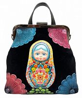 Женская сумка-рюкзак на фермуаре "Матрешка" фото