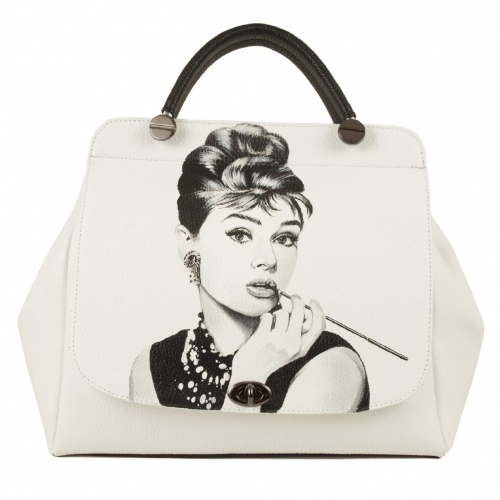 Женская сумка-портфель с портретом "Одри Хепберн" фото