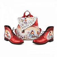 Комплект рюкзак и ботинки с росписью "Зимние снегири" фото