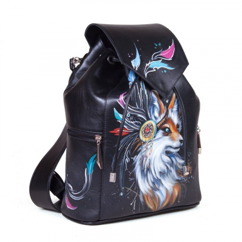 Городской рюкзак с росписью "Лис - ловец снов" фото фото 4