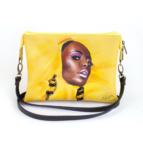 Женский клатч с росписью "Афро-девушка в желтом" фото фото 2