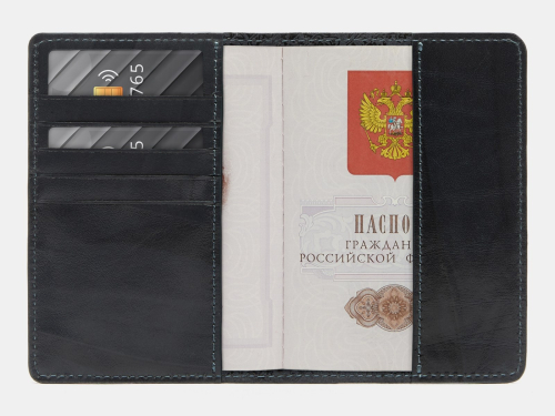 Серая кожаная обложка для паспорта с портретом собаки ручной работы на заказ "Овчарка" - кожаный женский кошелек-портмоне ручной работы с рисунком на заказ |  Sumnizza фото 2