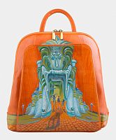 Женский рюкзак из кожи с росписью "Изумрудный город" фото