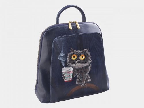 Женский рюкзак с ручной росписью "Утренняя сова" фото фото 2