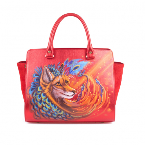 Женская сумка от производителя с росписью "Лиса-павлин" фото фото 2