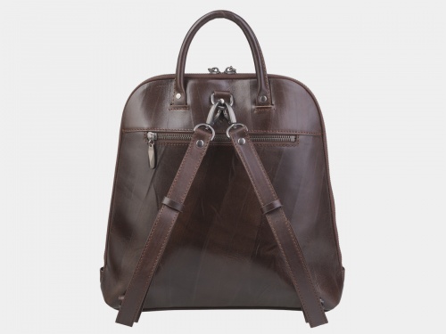 Женский рюкзак из кожи с ручной росписью "Знакомство" фото фото 3