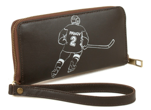 Мужское портмоне из кожи для телефона с портретом ручной работы "Панов - Авангард" - кожаный женский кошелек-портмоне ручной работы с рисунком на заказ |  Sumnizza