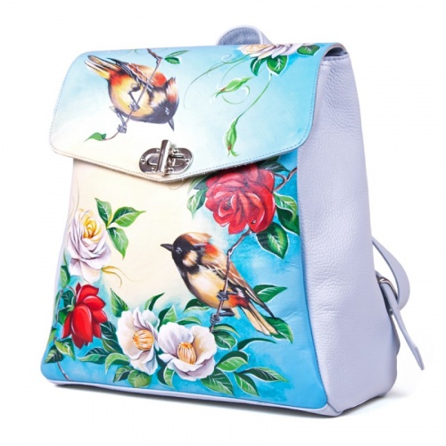 Красивый рюкзак с рисунком "Птицы на ветке" фото фото 2