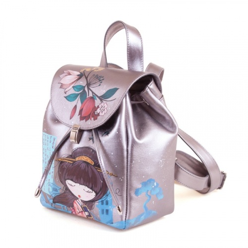 Рюкзак "Маленькая гейша" с рисунком, росписью, принтом - фото фото 3