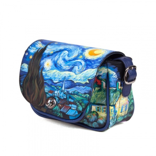 Кожаная сумка через плечо "Звёздная ночь, Ван Гог" фото фото 2