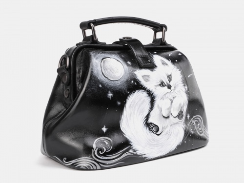 Женская сумка-саквояж с рисунком котика "Пушистик" фото фото 2