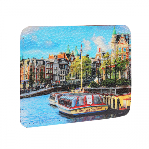 Карт-холдер из кожи для карт и купюр с принтом "Амстердам" фото фото 4