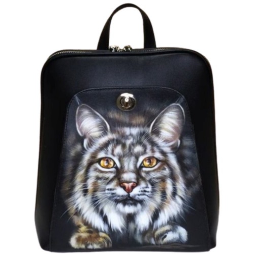 Женская сумка-рюкзак с росписью "Полосатый тигр" фото