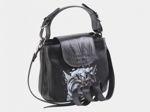Женская сумка с роспись по коже "Первый снег" фото фото 2