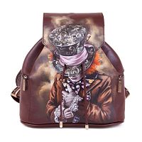 Женский рюкзак с рисунком ручной работы "Шляпник" фото