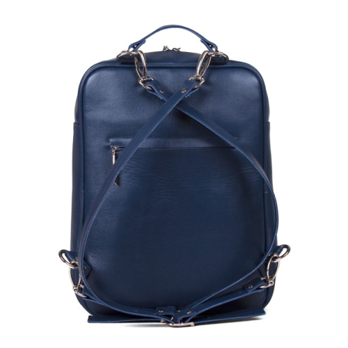 Кожаная сумка рюкзак с принтом "Девушка на канате" ручной работы с рисунком и вышивкой на заказ
 фото 3