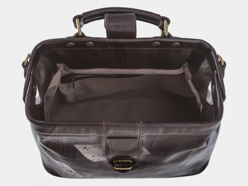 Кожаная сумка-саквояж "Азарт" с рисунком, росписью, принтом - фото фото 2