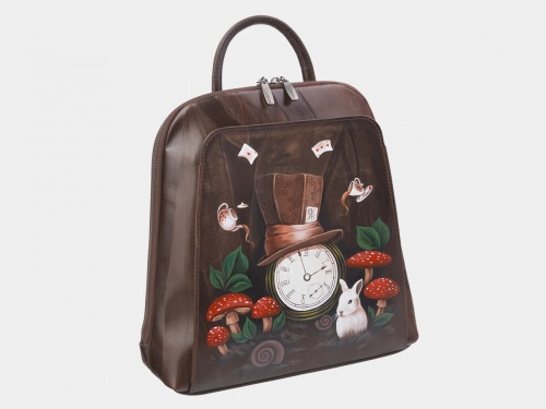 Женский рюкзак с ручной росписью "Белый кролик" фото фото 2