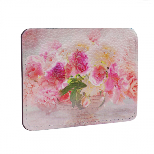 Кожаный кард-холдер для карт и купюр с принтом "Весенние цветы" фото фото 4