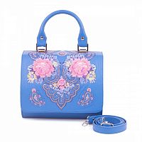 Дамская сумка с вышивкой "Весенние узоры" с рисунком, росписью, принтом - фото