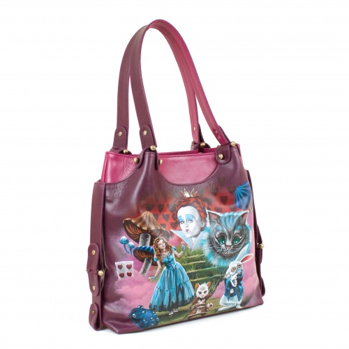 Красивая двухцветная сумка "Алиса в Зазеркалье" фото фото 3