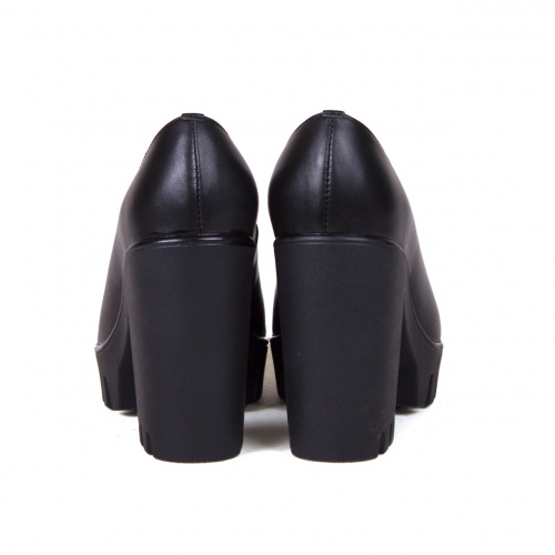 Кожаные черные туфли с открытым мыском "Ночь" фото фото 4